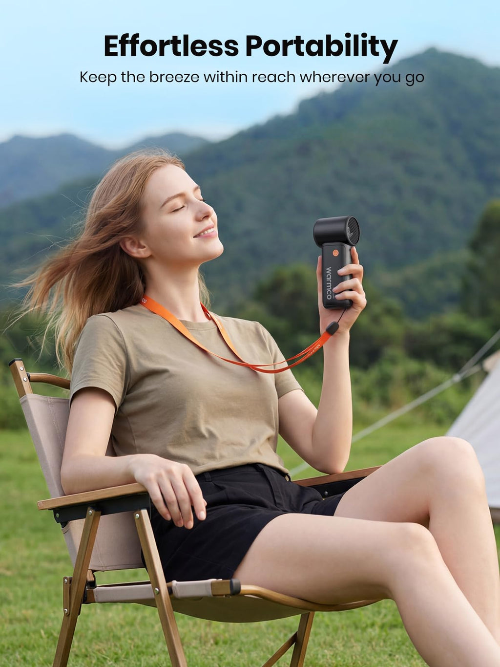 Warmco 10000mAh Turbo Portable Handheld Fan, 36H Runtime USB-C Rechargeable Personal Travel Fan, 5 Speeds & LED Display for Outdoor Travel, Gift for Men and Women