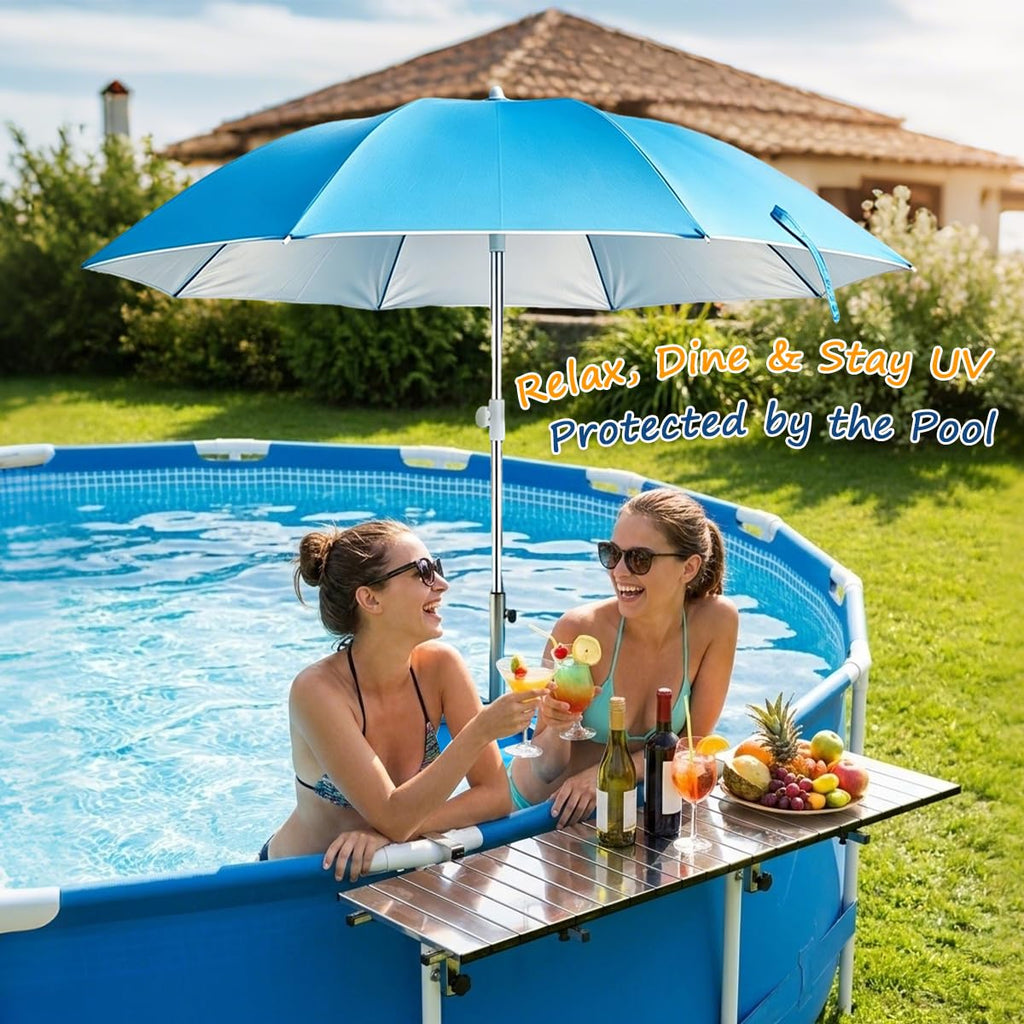 Abimars Floating Pool Umbrella, 6.5ft In-Pool Sunshade with UV-Resistant Coating, Portable Outdoor Shade Canopy for Pool, Lake & Beach, Travel-Friendly
