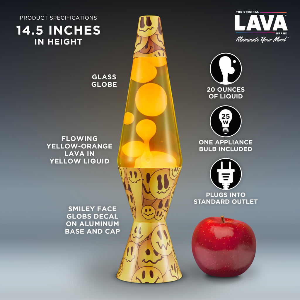 The Original Lava® Lamp - 14.5" Grinning Globs - Classic Liquid Motion Lamp - Yellow Lava and Orange Liquid - Item #2094 (Amazon Exclusive)