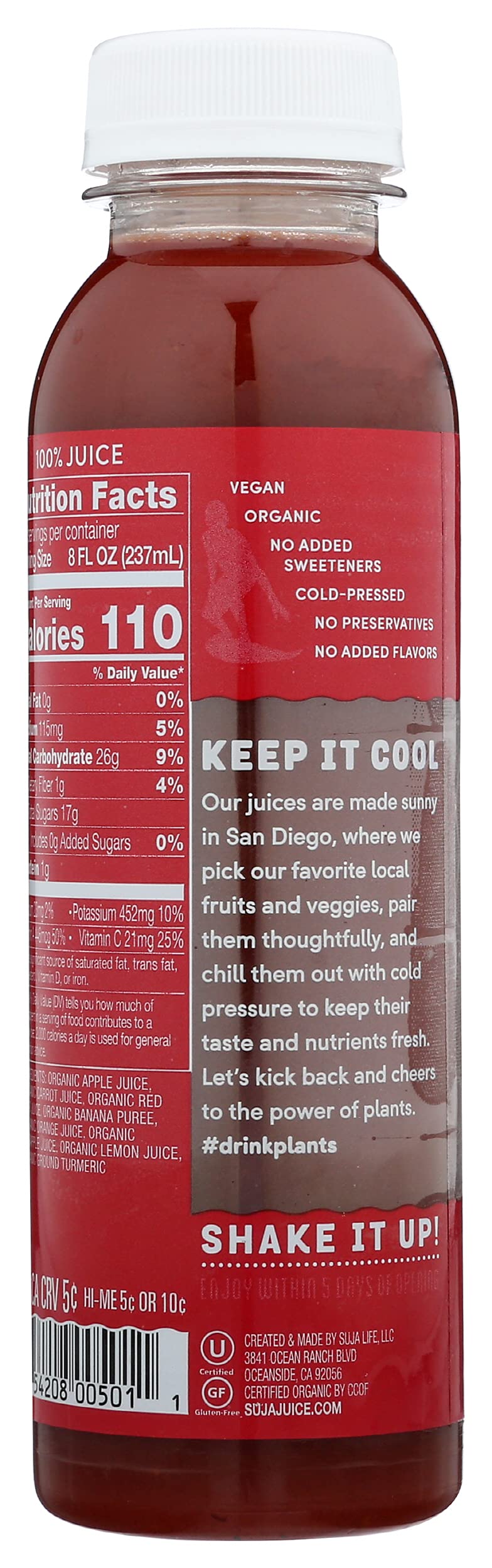 SUJA Organic Sweet Beets Apple Juice, 12 Fl Oz
