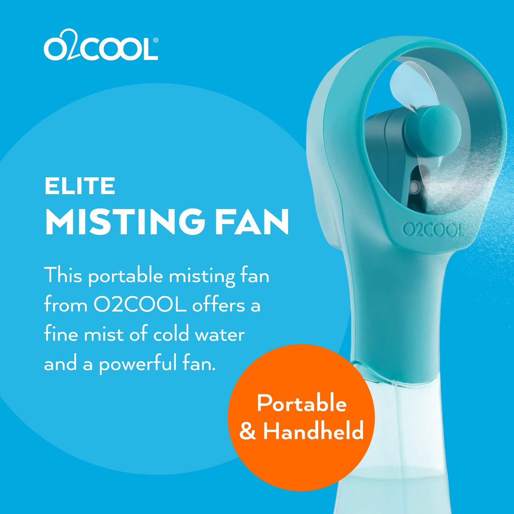 O2COOL Elite Battery Powered Handheld Water Misting Fan (Teal)