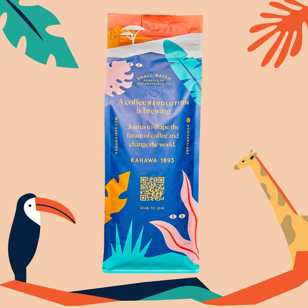 Kahawa 1893 Ground Coffee Medium Roast Safari Blend 2 LB - As Seen on Shark Tank, High Antioxidants, Naturally Sweet, Organically Grown, Ethically & Sustainably Sourced