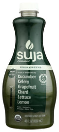 Suja Organic Cold-Pressed Uber Greens, Green Juice full of Leafy Green Cucumber, Celery, Chard, Lettuce, Kale & Grapefruit, Vegan, Plant-Based & USDA Certified (46 Fl Oz)