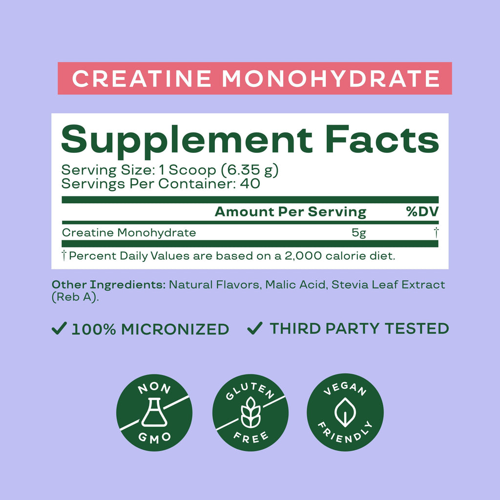Bloom Nutrition Creatine Monohydrate Powder, 5g Micronized Creatine per Serving, Supports Muscle Recovery, Strength, Endurance, Pre or Post Workout, Gluten Free, Non GMO, Raspberry Lemon, 40 SVG, 9 oz
