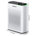 Air Purifier for Large Room, Cleans 2,400 ft² in 30 Mins, 3-Stage True HEPA, 360° Airflow, Large Touch Display Control, Real-Time Air Quality (PM2.5) Display, Ultra-Quiet 20dB Sleep Mode, HAP602 White