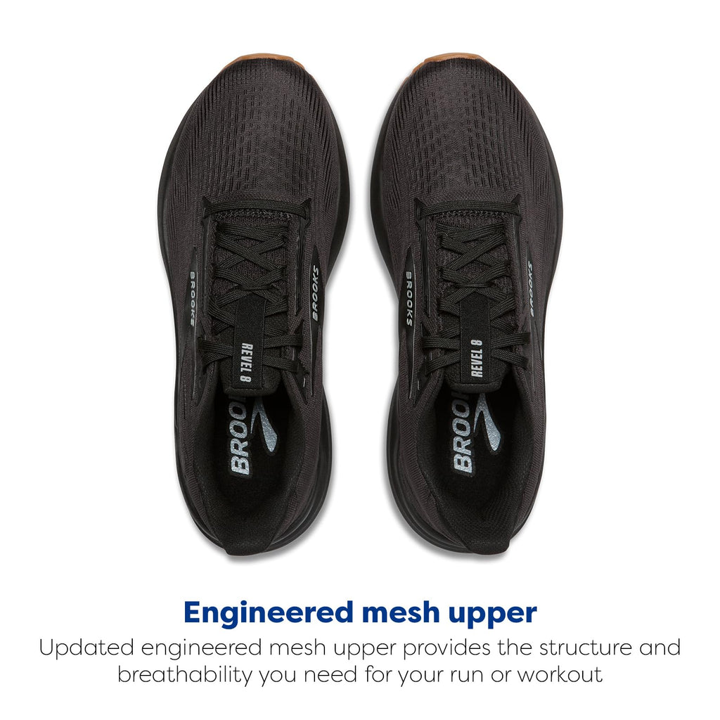 Brooks Men’s Revel 8 Neutral Running & Walking Shoe - Black/Black - 11 Medium