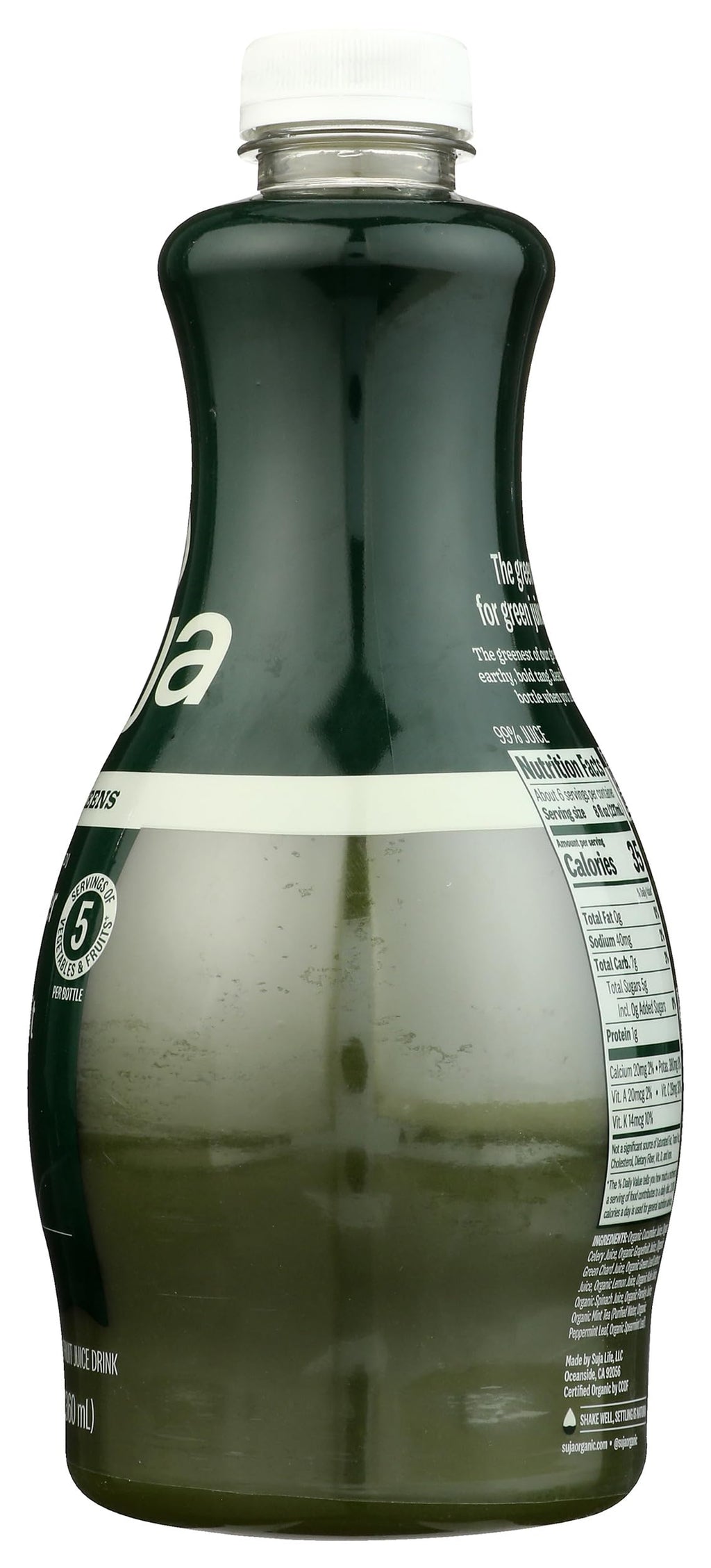 Suja Organic Cold-Pressed Uber Greens, Green Juice full of Leafy Green Cucumber, Celery, Chard, Lettuce, Kale & Grapefruit, Vegan, Plant-Based & USDA Certified (46 Fl Oz)