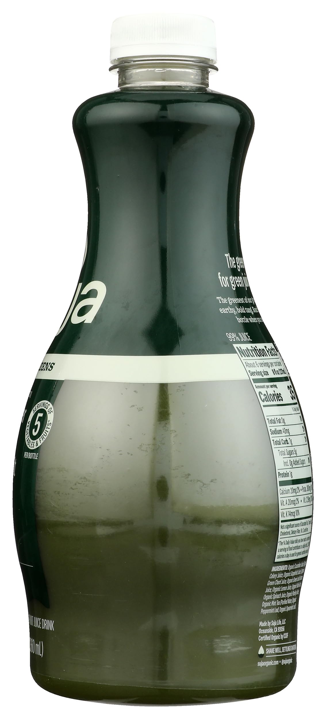 Suja Organic Cold-Pressed Uber Greens, Green Juice full of Leafy Green Cucumber, Celery, Chard, Lettuce, Kale & Grapefruit, Vegan, Plant-Based & USDA Certified (46 Fl Oz)