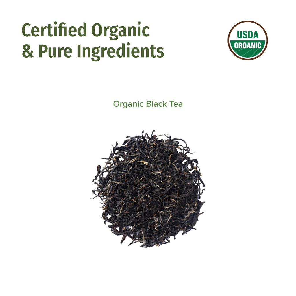 NEPAL TEA Organic Black Tea Bags from the Himalayas - 50 Pyramid Tea Bags in a Resealable Pouch - Single Origin from a Family Farm - Black Tea Bags with Loose Leaf Tea Inside (Himalayan Sunrise)