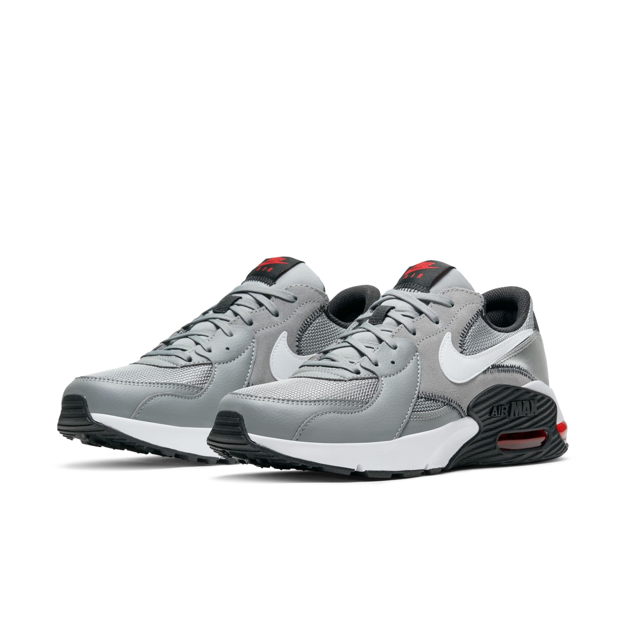 Nike Men's Air Max Excee, Particle Grey/White-Black-University Red, 9.5