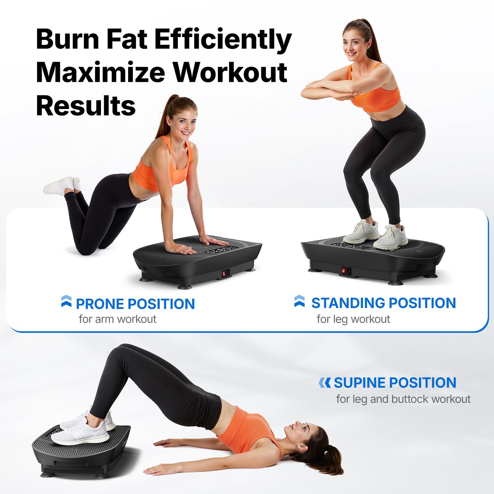 MERACH Vibration Plate Exercise Machine, Curved Vibration Plate for Lymphatic Drainage Weight Loss, Vibrating Plate with Real-Time Calorie Tracking on LED Display, Workout Equipment for Home Women Men