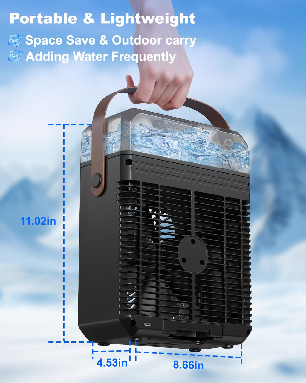 Ausic Misting Fan Portable, 20000mAh Portable Air Conditioners with 1200mL Water Tank, Outdoor Water Cooling Fan for Outside, Perfect Quite Mist Water Spray Fans for Camping Patio Home Bedroom Office