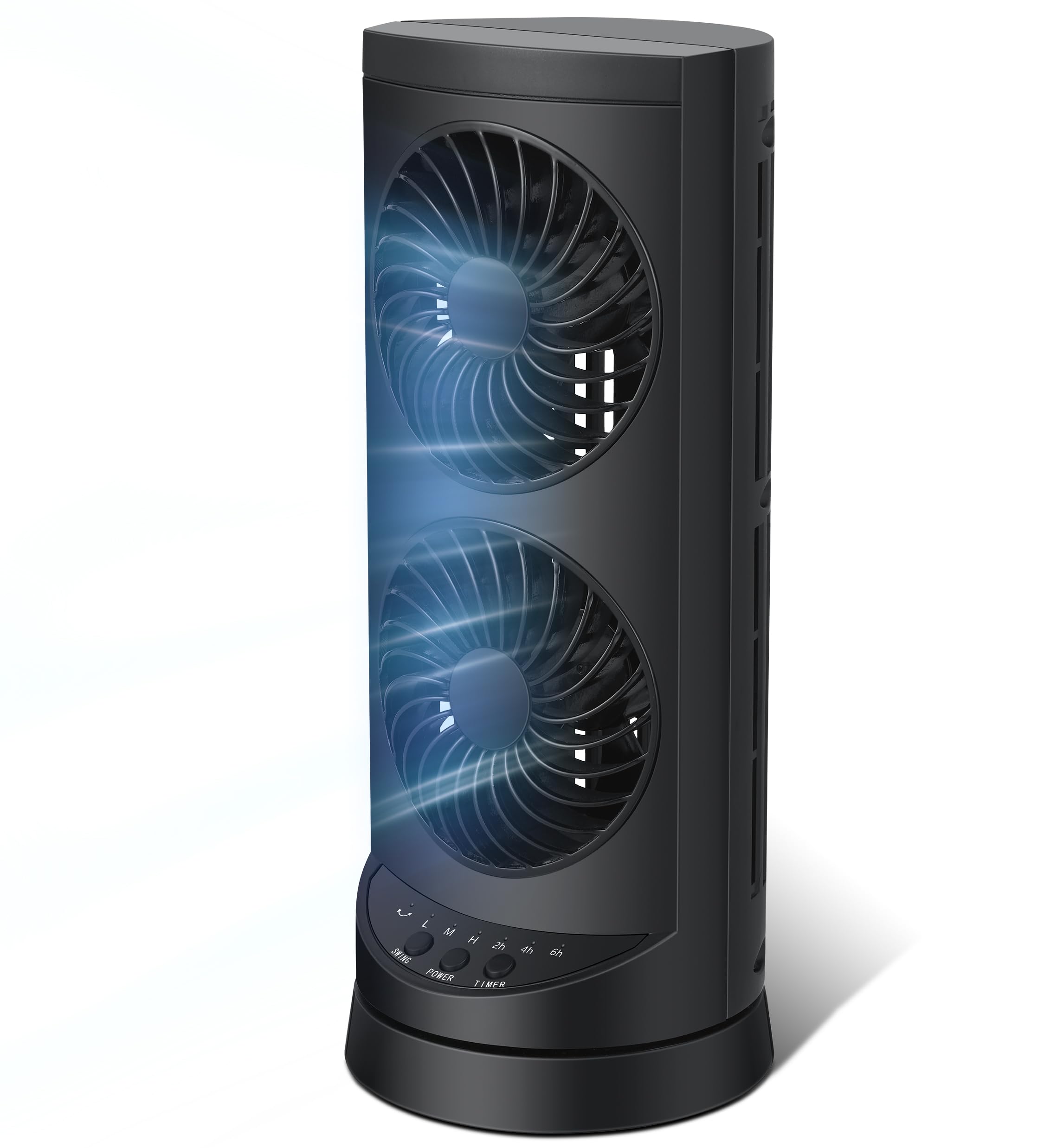 Personal Tower Cooling Fans that Blow Cold Air, Standing Small Desk Fan with 3 Speeds & Timer, 60° & 110° Oscillating Table Fan, Quiet and Safe Electric Floor Fan for Bedroom, Bedside, Home, Office