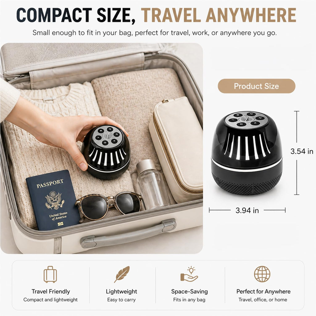 Portable Bluetooth Speaker with White Noise Machine, LED Color Lights, Aromatherapy Diffuser, Sleep Sound Machine for Sleep, Yoga, Home, Office & Bedroom, Gift for Women, Men, Kids & Friends