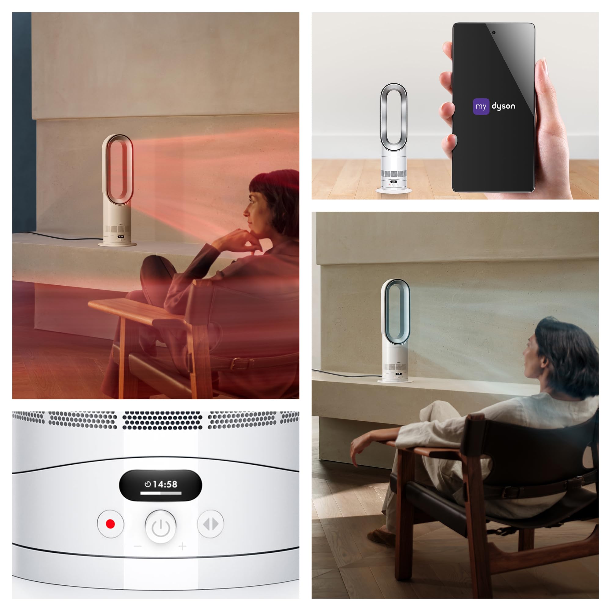 Dyson Hot+Cool™ HF1 Rapid React heater fan (White/Silver)