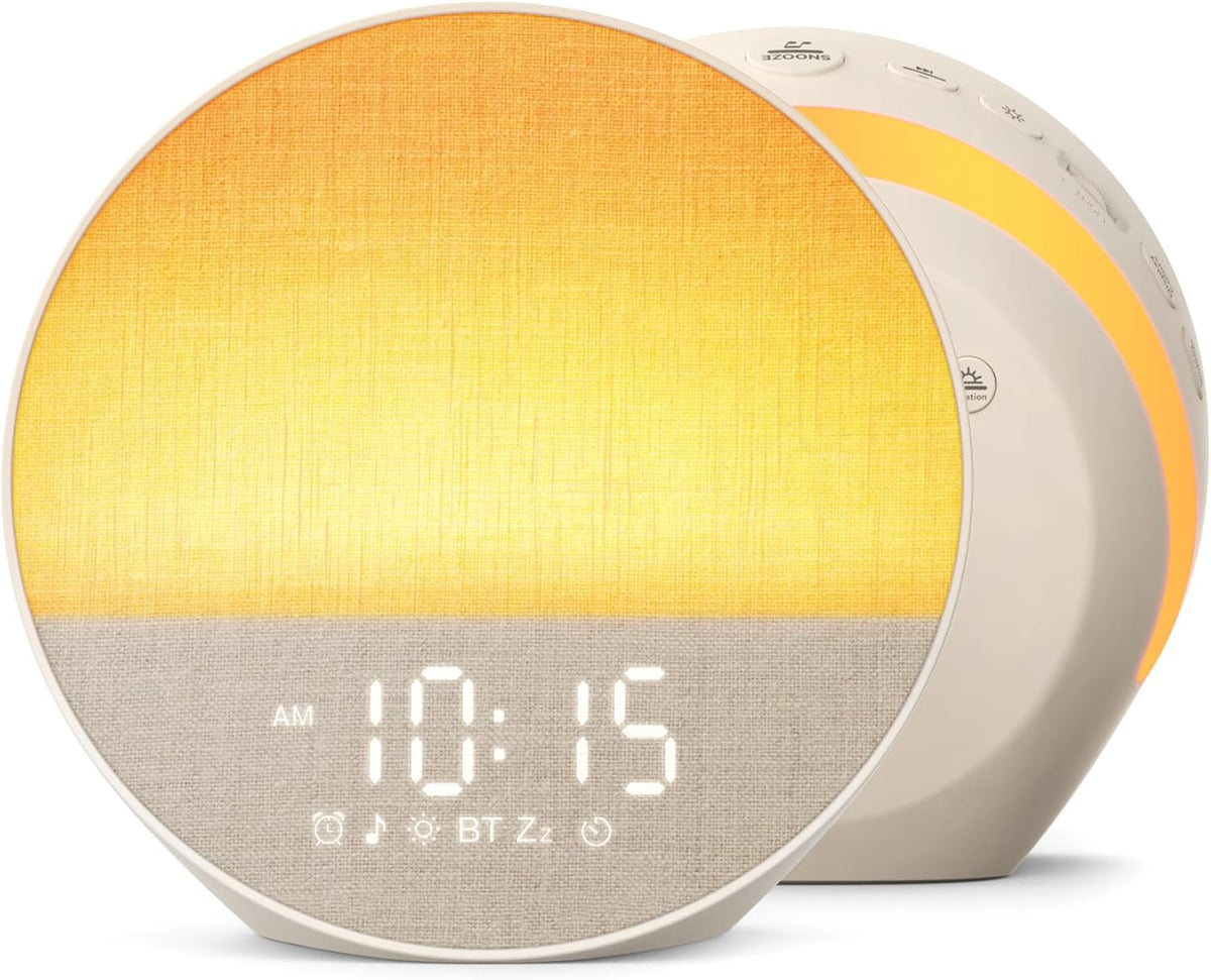 Sunrise Alarm Clock, Sound Machine, Dual-Sided Sunrise Wake up Light