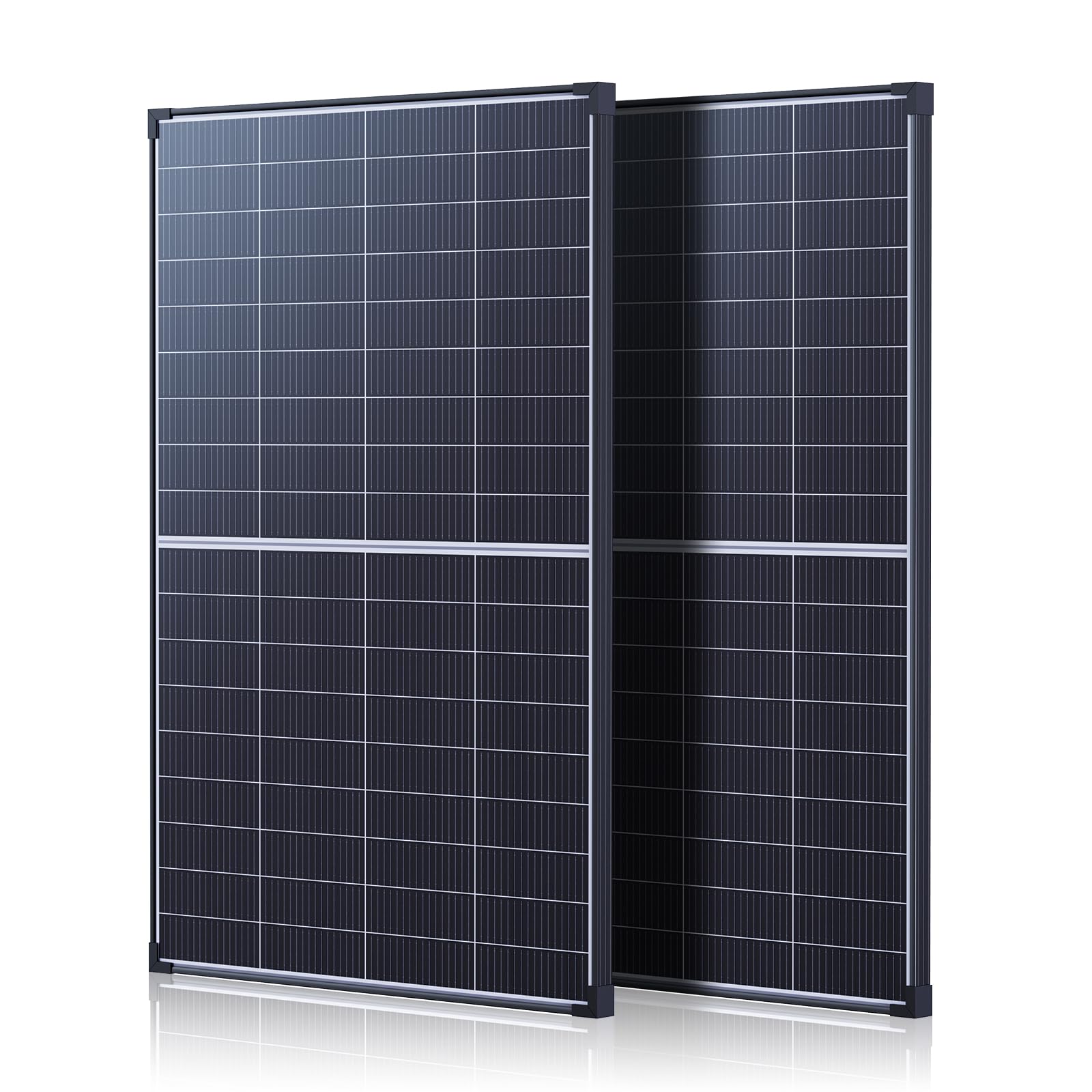 Callsun N-Type 16BB 360W Bifacial Solar Panel, 25% High-Efficiency, Dual-Module Parallel Anti-Shade Design, 30% Extra Dual-Sided Output, for RV Van Camping Home Rooftop Off-Grid Systems(2x180W)