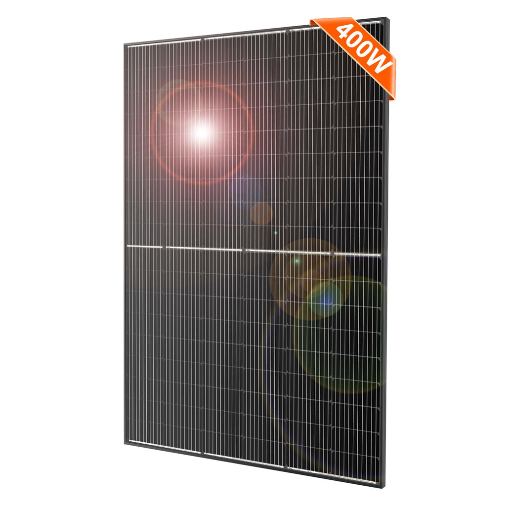 DOKIO 400W 31V Mono Solar Panel - Works for 12V/24V Systems, Equipped with 9.84ft MC4 Wiring, Perfect for Gardens, Courtyards, Greenhouses, Sheds, Terraces & Off-Grid Battery Charging