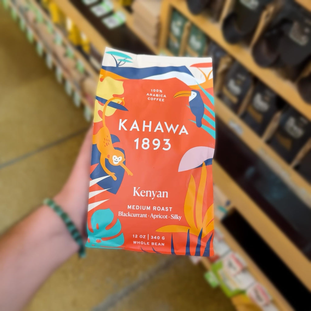 Kahawa 1893 Whole Bean Coffee Medium Roast Kenyan Blend 12 Oz - As Seen on Shark Tank, High Antioxidants, Naturally Sweet, Organically Grown, Ethically & Sustainably Sourced