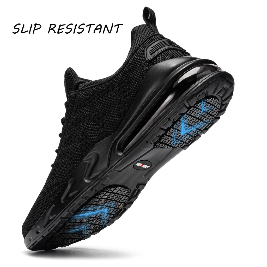 LARNMERN Men Non Slip Work Sneakers Water Resistant Food Service Zapatos Trabajo Antideslizantes Walking Shoes Waterproof Shoes Slip-on, Black 10.5