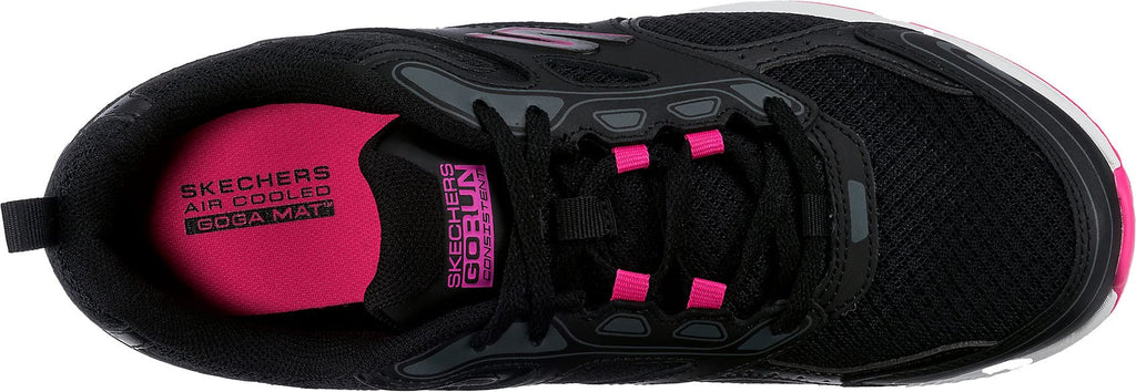 Skechers Women's Go Run Consistent Sneaker, Black/Pink, 10 Wide