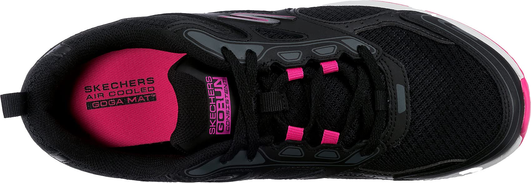 Skechers Women's Go Run Consistent Sneaker, Black/Pink, 10 Wide