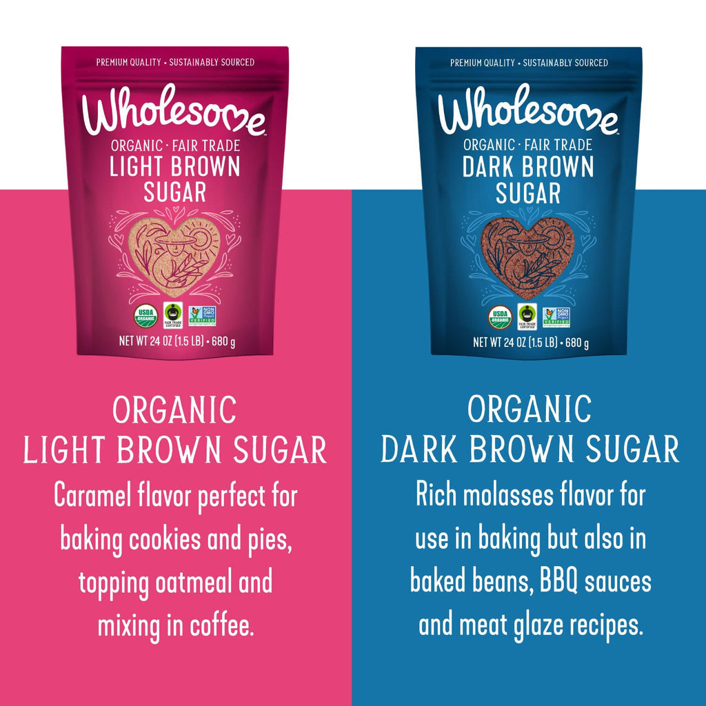 Wholesome Fair Trade Organic Light Brown Sugar, 24oz, 6-Pack