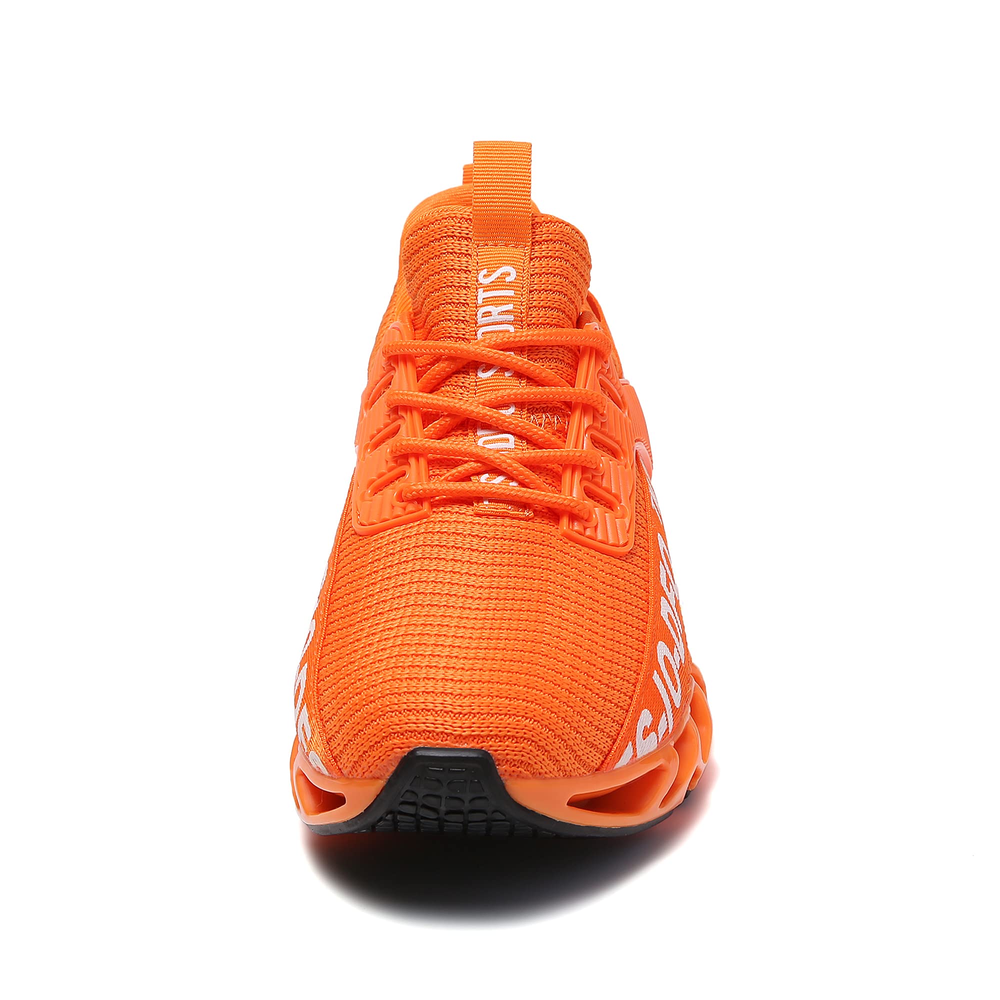 FRSHANIAH Sneakers for Men Slip On Casual Sport Running Shoes Athletic Tennis Walking Shoes Breathable Fashion Gym Runner Jogging Shoes Orange Size 8