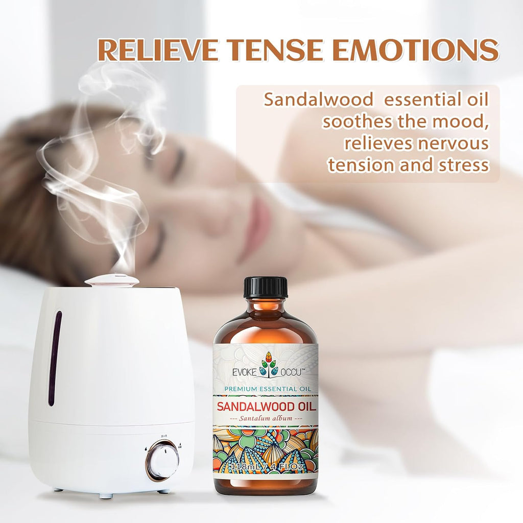 Sandalwood Essential Oils for Skin Care, Diffuser, Perfume, Candle and Soap Making - 4 FL Oz