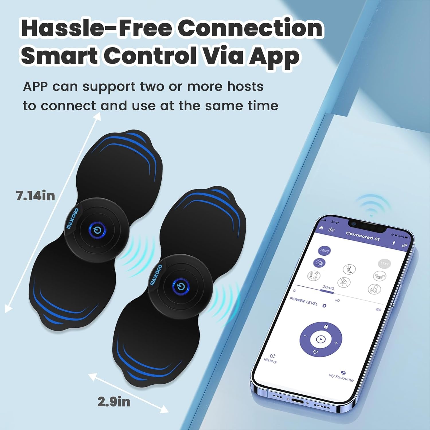 Wireless TENS Unit Back Pain Relief Massager- Muscle Stimulator Machine - Wireless TENS Unit Muscle Stimulator- Tens Unit