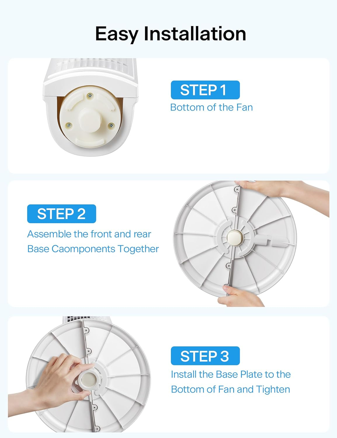 PELONIS 30 Inch Tower Fan for Bedroom, Quiet Oscillating Standing Fan with 3 Speeds, Portable Cooling Fan for Home Office Dorm Room, Auto-Off Timer, White, PFT28A2BWW