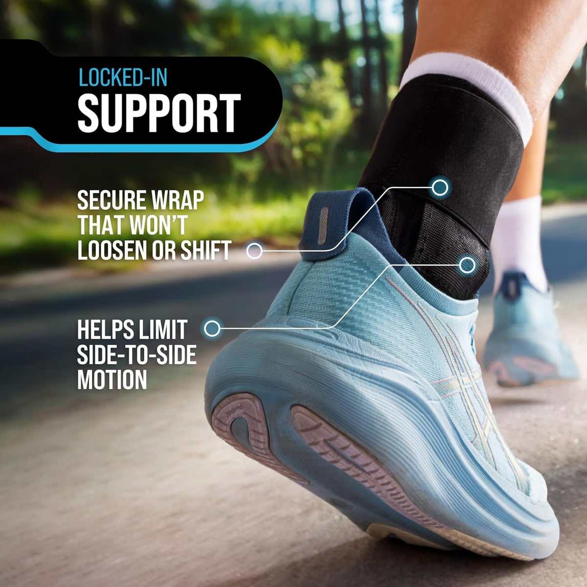 Reinforced Lace up Ankle Brace for Men & Women, Sprained Ankle Support Wrap