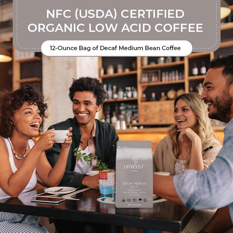 Medium Roast Swiss Water Decaf Whole Bean Coffee - Low Acid Organic Decaf Coffee, Non-Gmo, USDA Organic, Single Origin, Third-Party Tested for Mycotoxins & Pesticides - 12 Oz Bag