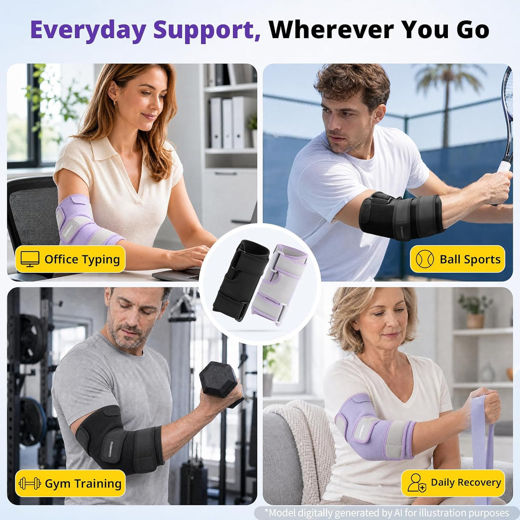 Elbow Brace Support for Sleeping, Removable Metal Stabilizers