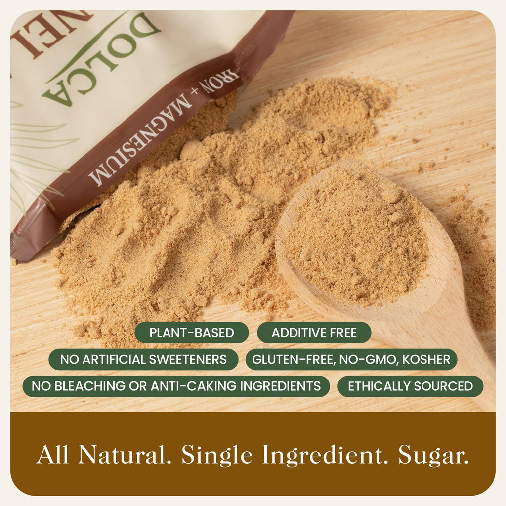 Dolca Panela – Unrefined Cane Sugar from Evaporated Cane Juice – Granulated Panela with Rich Caramel Flavor – 1:1 Replacement for Brown Sugar in Coffee, Tea & Baking