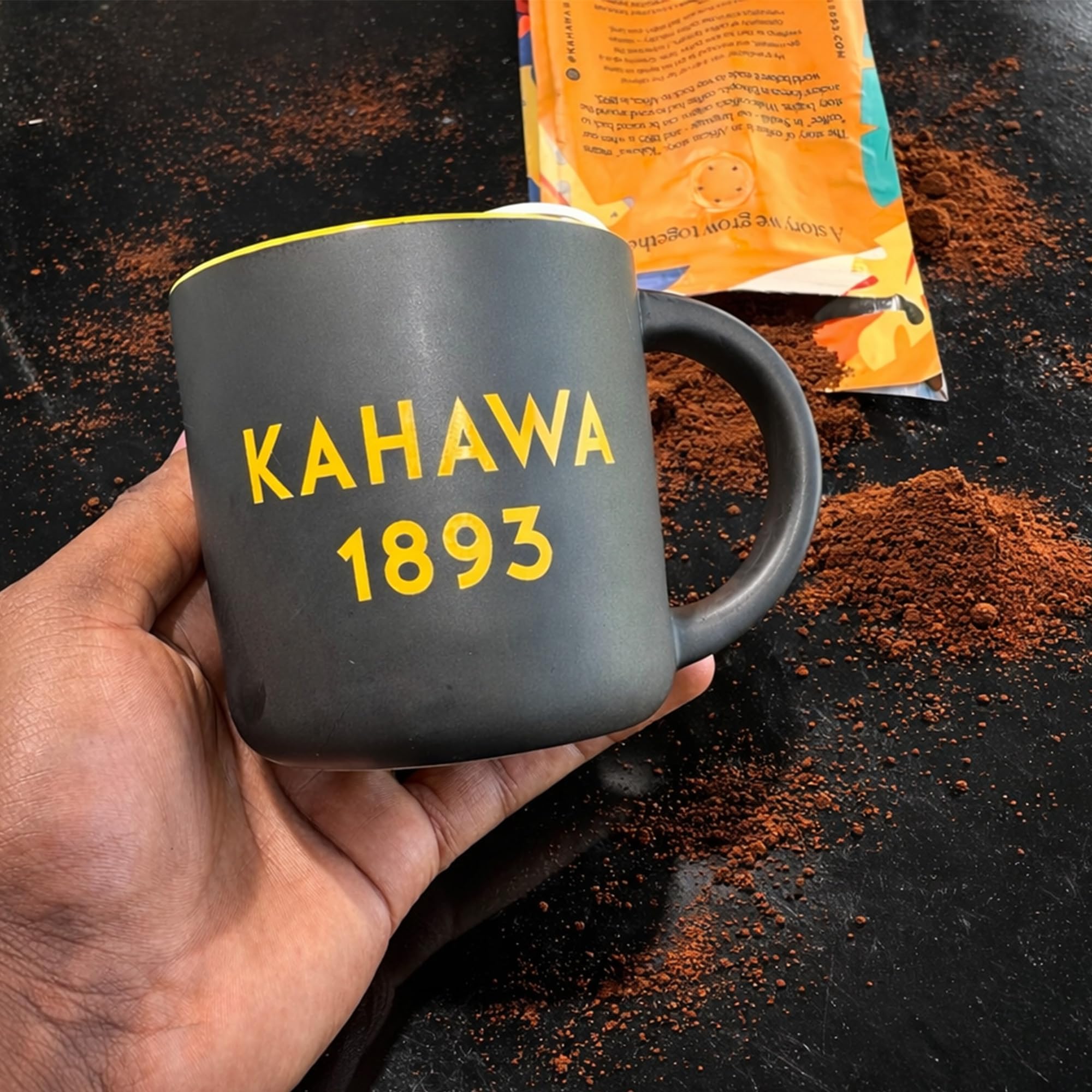 Kahawa 1893 Ground Coffee Medium Roast Ethiopian Blend 12 Oz - As Seen on Shark Tank, High Antioxidants, Naturally Sweet, Organically Grown, Ethically & Sustainably Sourced