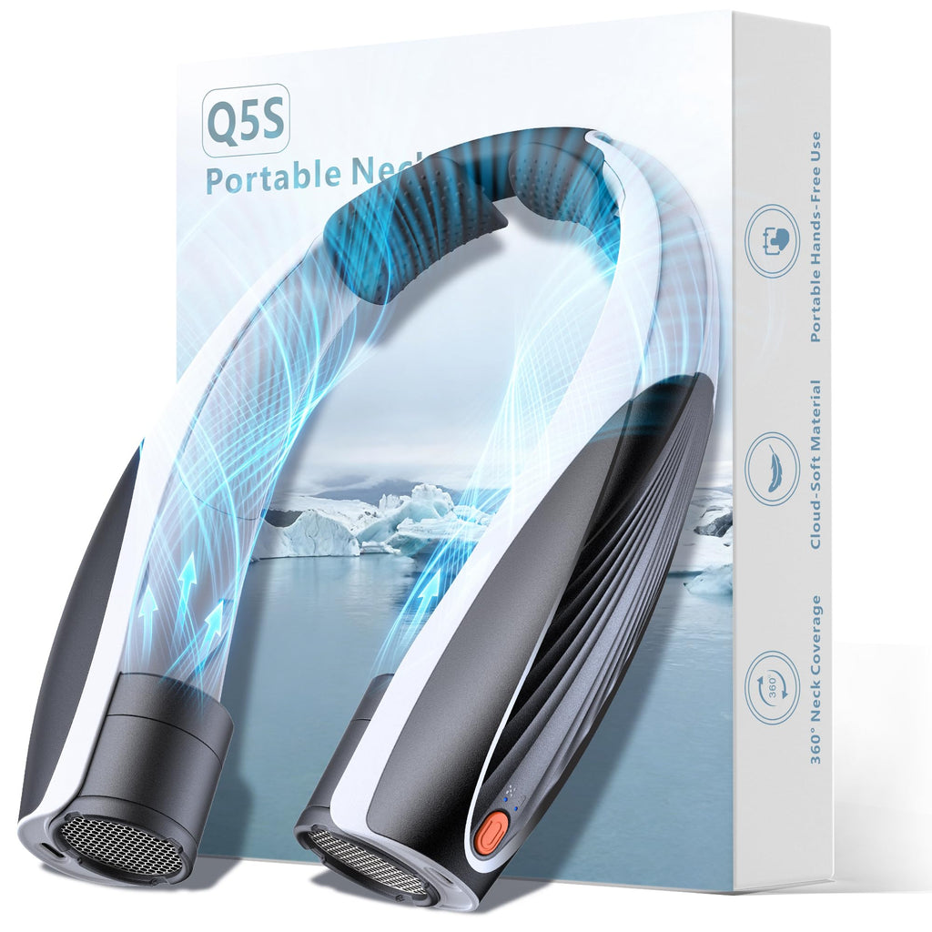 Kesguar Portable Neck Fan, 20H RunTime Cooling Fan, 6 Speeds 360° Airflow Personal Fan, Rechargeable Hands Free with 6000mAh Battery Wearable fan Gifts for Women Men Outdoor Travel Camping