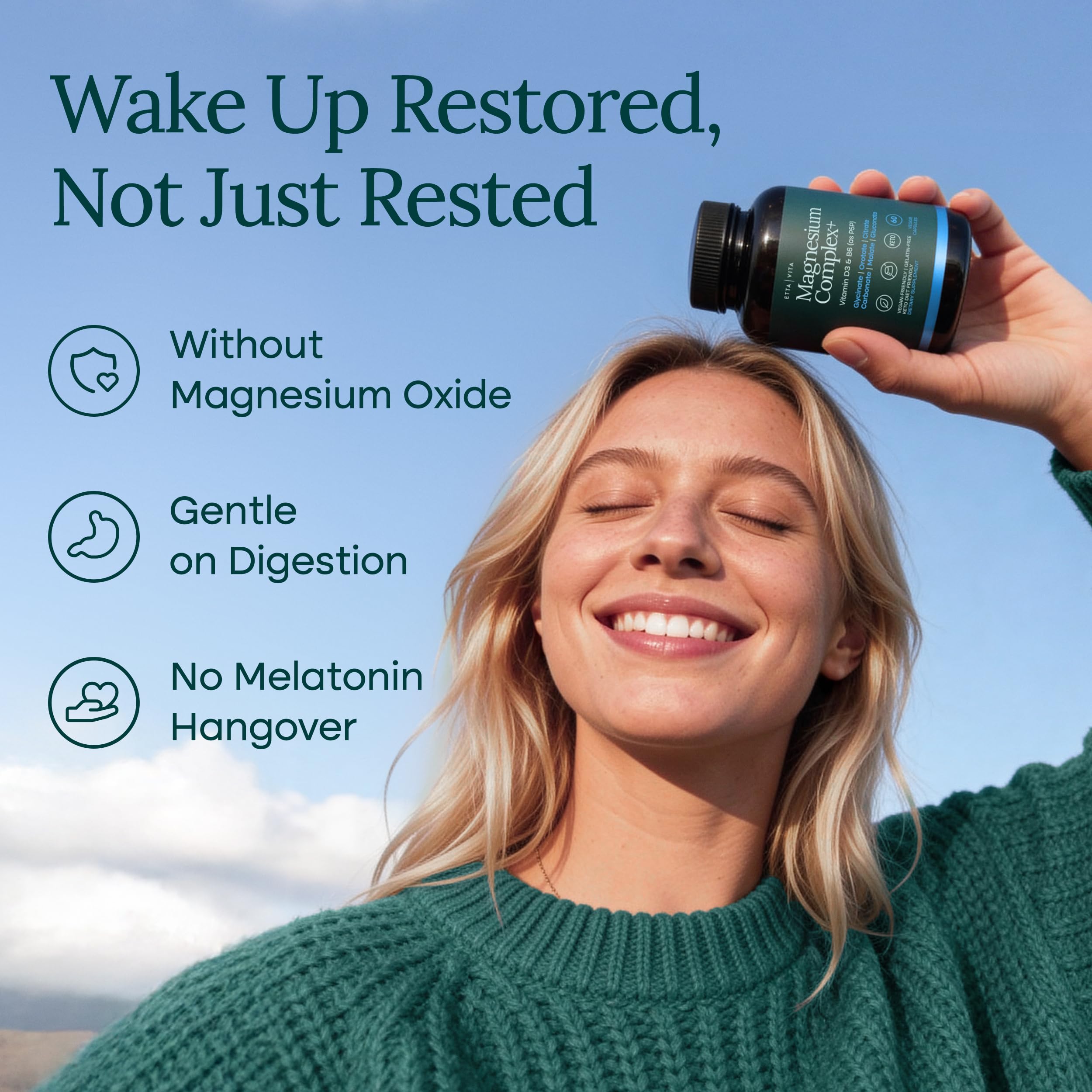 Magnesium Glycinate Complex (7-in-1) 500mg with D3 & B6 P5P - Multi-Form Blend with Glycinate, Citrate, Malate, Taurate, Gluconate, Carbonate, & Orotate - Supports Sleep and Muscle Health [Oxide-Free]
