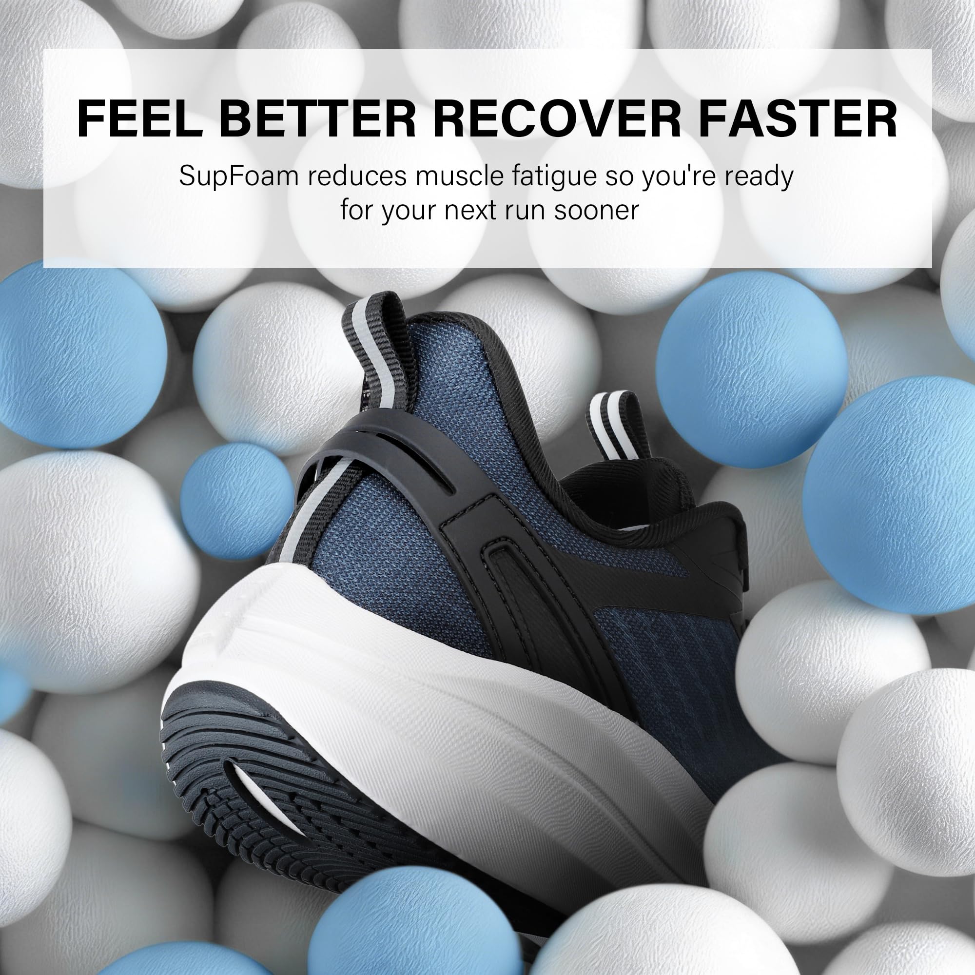 OUTJET Men's Road Running Shoes Lightweight Cushioning Athletic Walking Sneakers - Comfortable Non Slip Jogging Outdoor Gym Workout Tennis Shoes Active5K Black