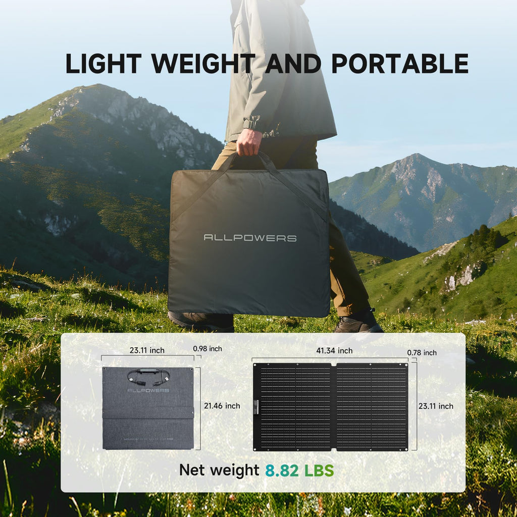 ALLPOWERS S2000 Pro Solar Generator with SE100 Panel Included 2400W MPPT Portable Power Station with Foldable Solar Panel 100W, Solar Backup Power for Van House Outdoor Camping