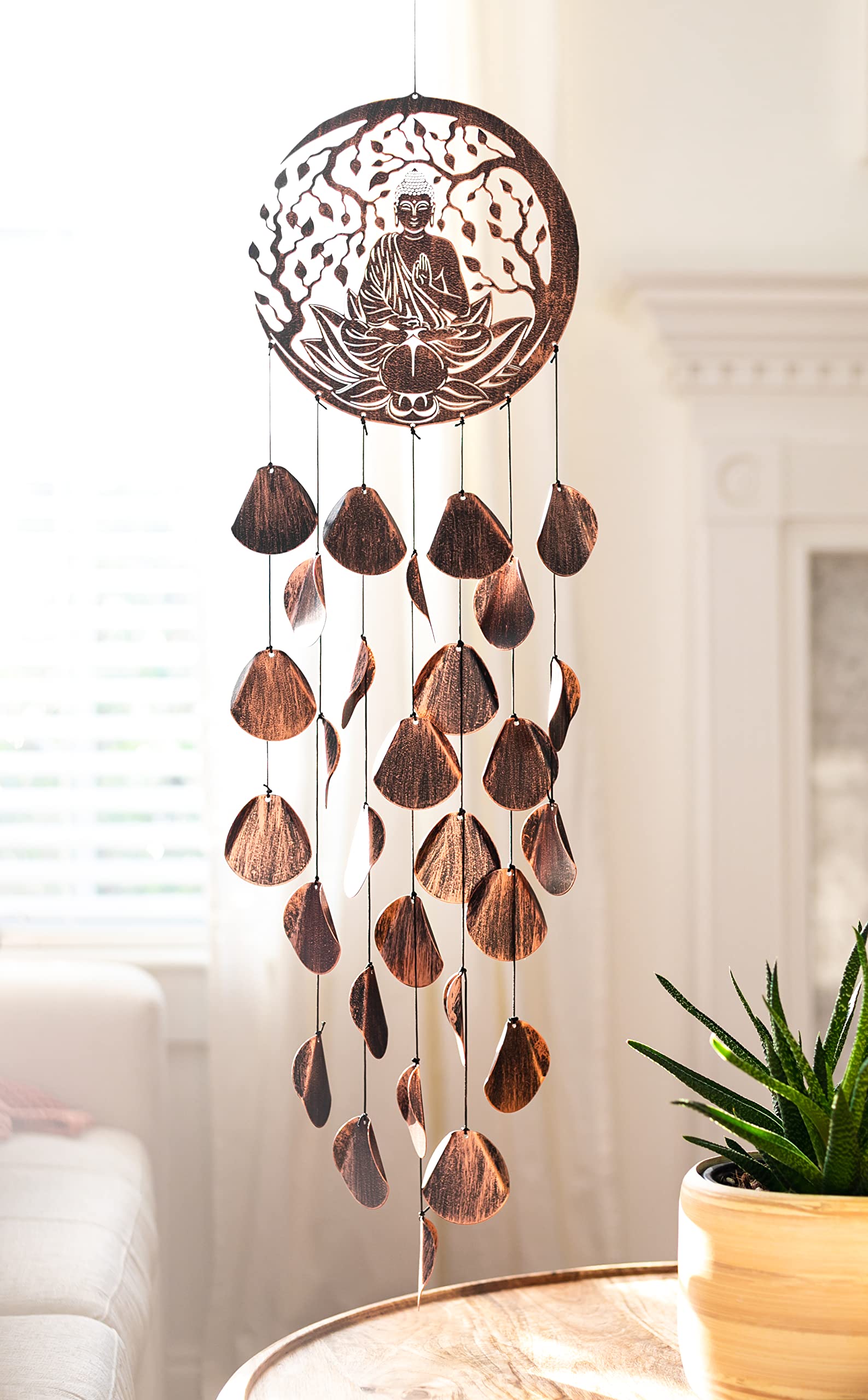 VP Home Shimmering Serenity Buddha Outdoor Garden Decor Wind Chime