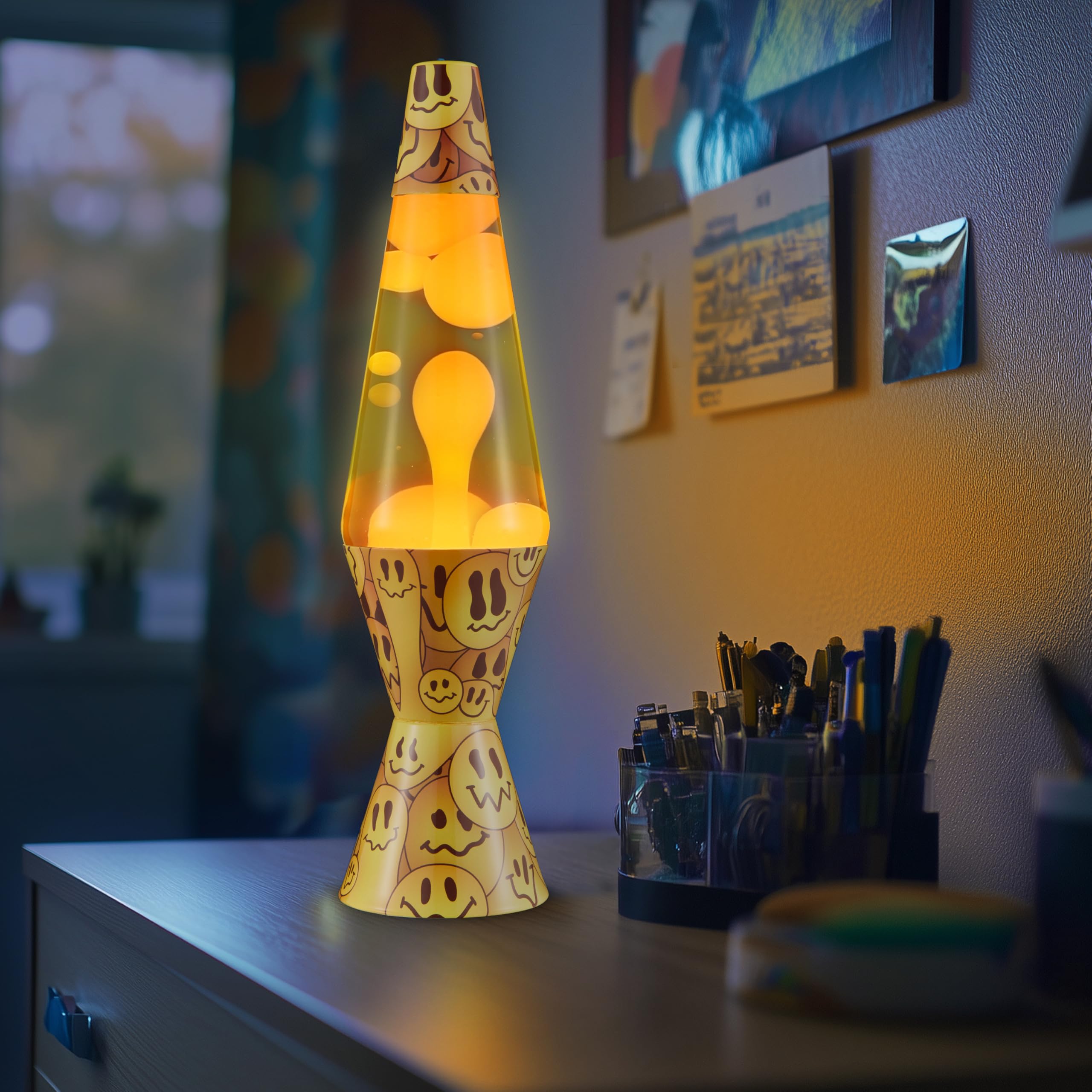 The Original Lava® Lamp - 14.5" Grinning Globs - Classic Liquid Motion Lamp - Yellow Lava and Orange Liquid - Item #2094 (Amazon Exclusive)