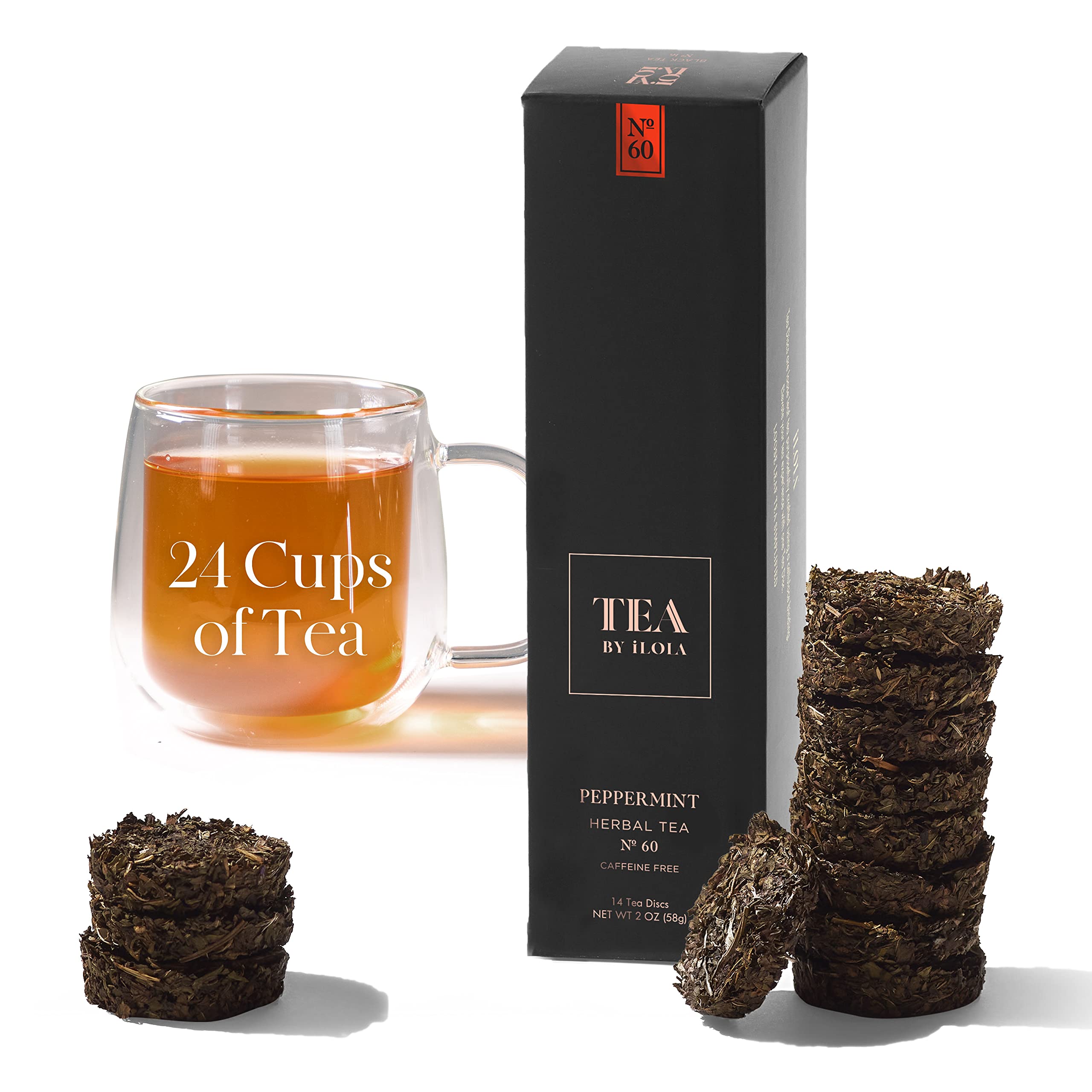 iLOLA Loose Leaf Tea Discs Peppermint No. 60 | Oprah’s Favorite Things 2022 | Cooling Peppermint Herbal Tea | Caffeine Free| No Tea Bag Needed | 14 Individual Discs