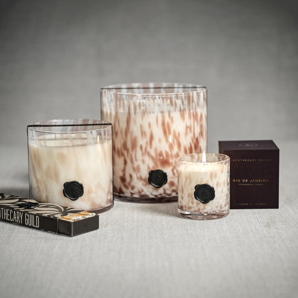 Zodax Apothecary Guild Opal Glass Jar Scented Candle for Home Decor - 3-Wick Large Candle Ideal for The Home - Makes a Great Gift for Women and Men - Rio de Janeiro - 128 Oz.