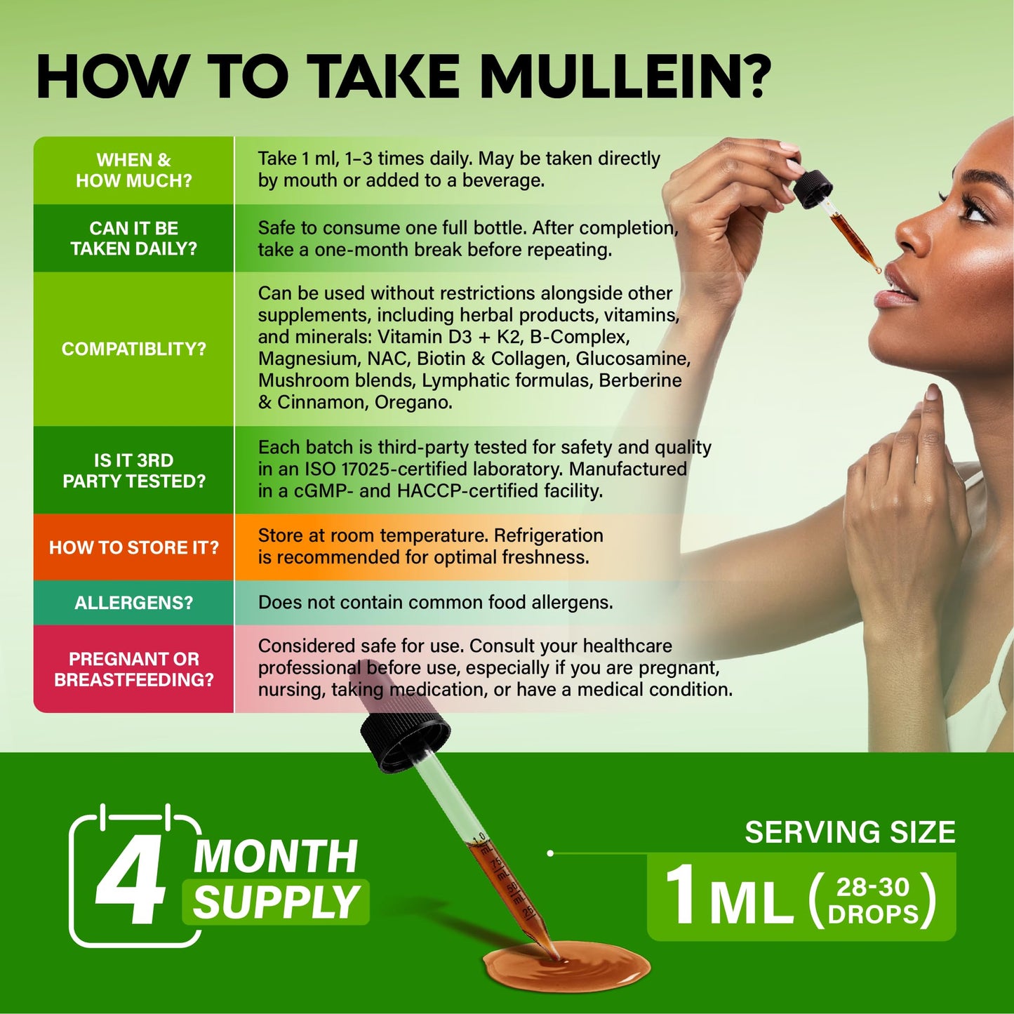 Mullein Drops for Lungs - USDA Organic Liquid - Mullein Leaf Extract Supplement - Made in USA - Lung & Bronchial Cleanse for Smokers - Respiratory Health Support - As Tincture, Tea, Pills - 4 fl oz