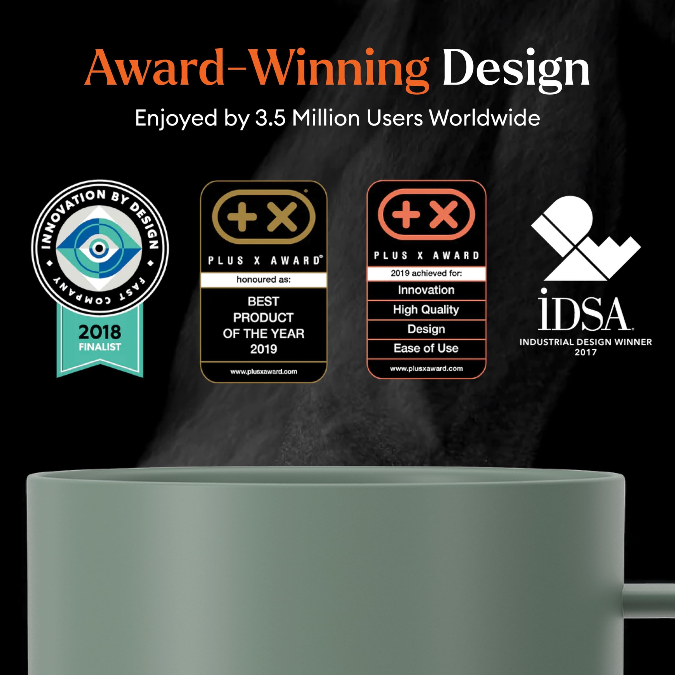 Ember Temperature Control 14oz Smart Mug 2, App-Controlled and Rechargeable Heated Coffee Cup Warmer with Intelligent LED Display, Sage Green.