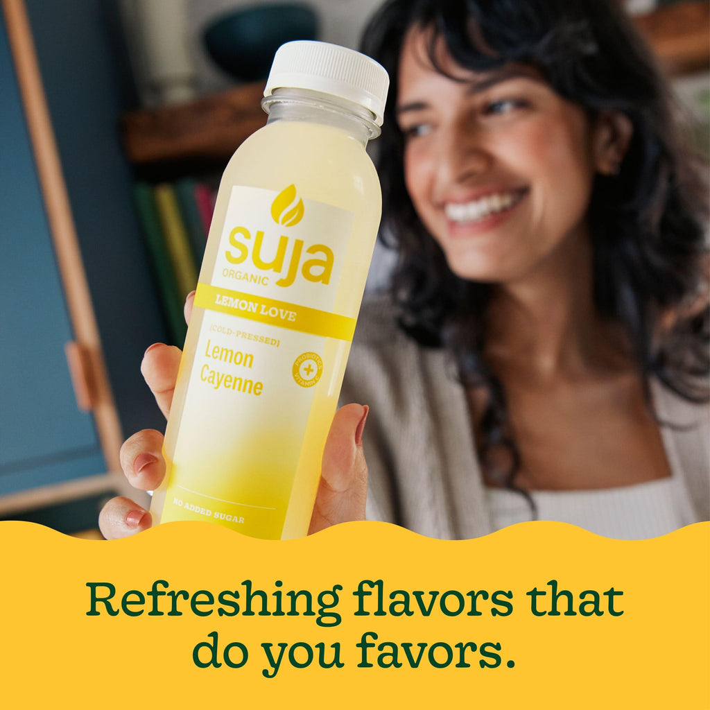 Suja Organic Cold-Pressed Lemon Love, Lemon Juice with No Additives, Excellent Source of Vitamin C for Immunity Support, Vegan, Plant-Based & USDA Certified (12 Fl Oz)
