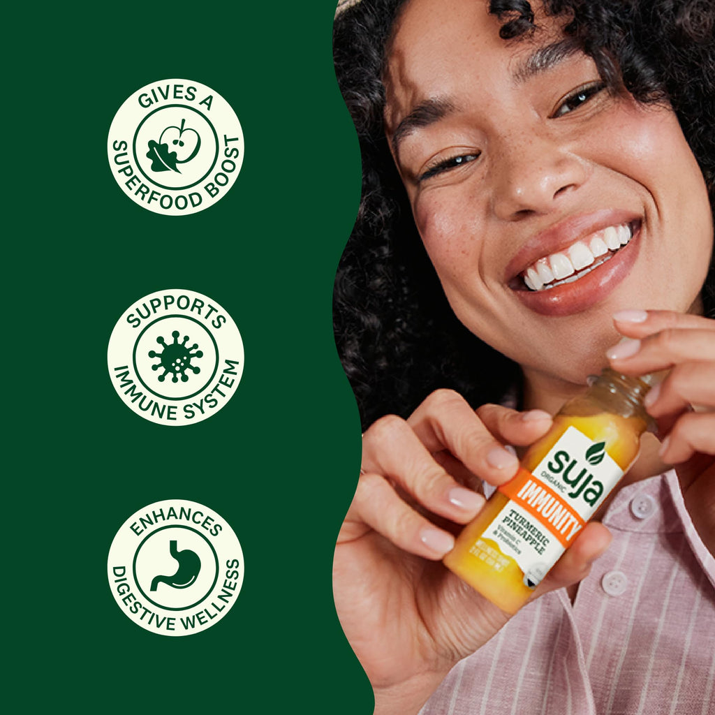 Suja Organic Immunity Defense Shot (20 Pack) with Turmeric and Ginger | Immunity Boost & Support | Functional Shots | Cold-Pressed Juice with Live Probiotics | Plant-Based & Gluten-Free (20 Pack)
