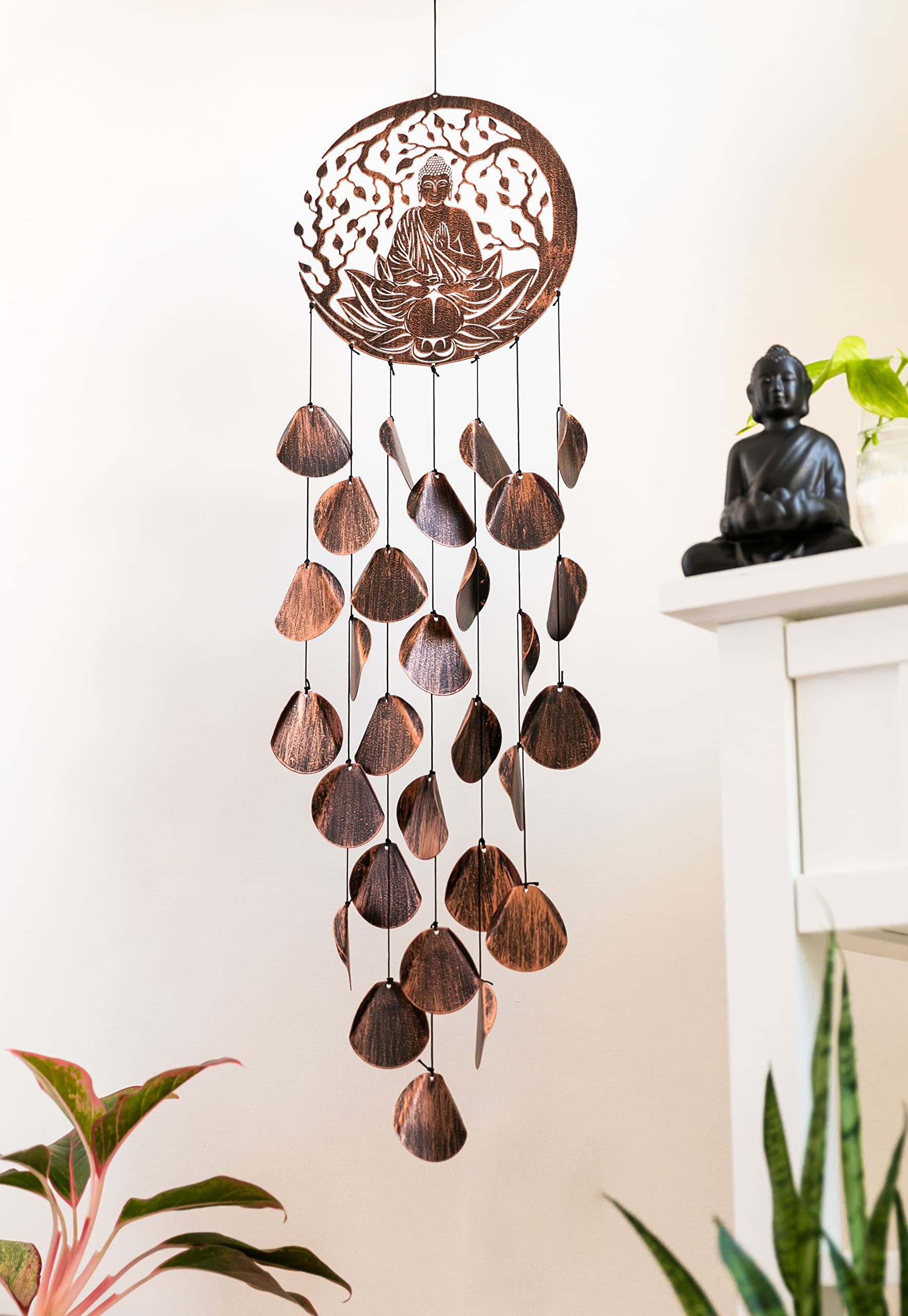 VP Home Shimmering Serenity Buddha Outdoor Garden Decor Wind Chime