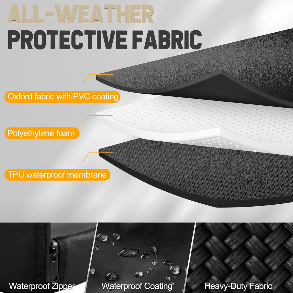 Heavy-Duty Case Compatible with EcoFlow DELTA 3 Series (Plus, Classic, 1500), Waterproof 1680D Oxford Protective Cover with Heat Dissipation Vents & Clear LCD Window (Black)